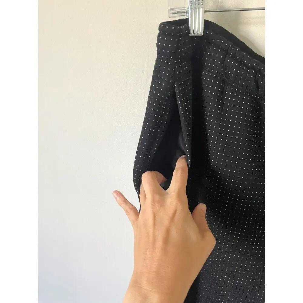 Nike Flare High Rise Polka Dot Pocket Casual Sweatpants Black White Size XL